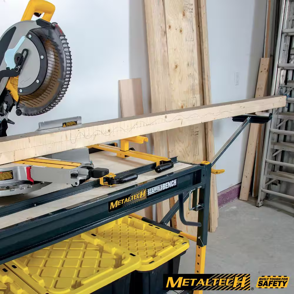 MetalTech Adjustable Steel Bench Support Roller 28in Work Table Miter Saw 75lb