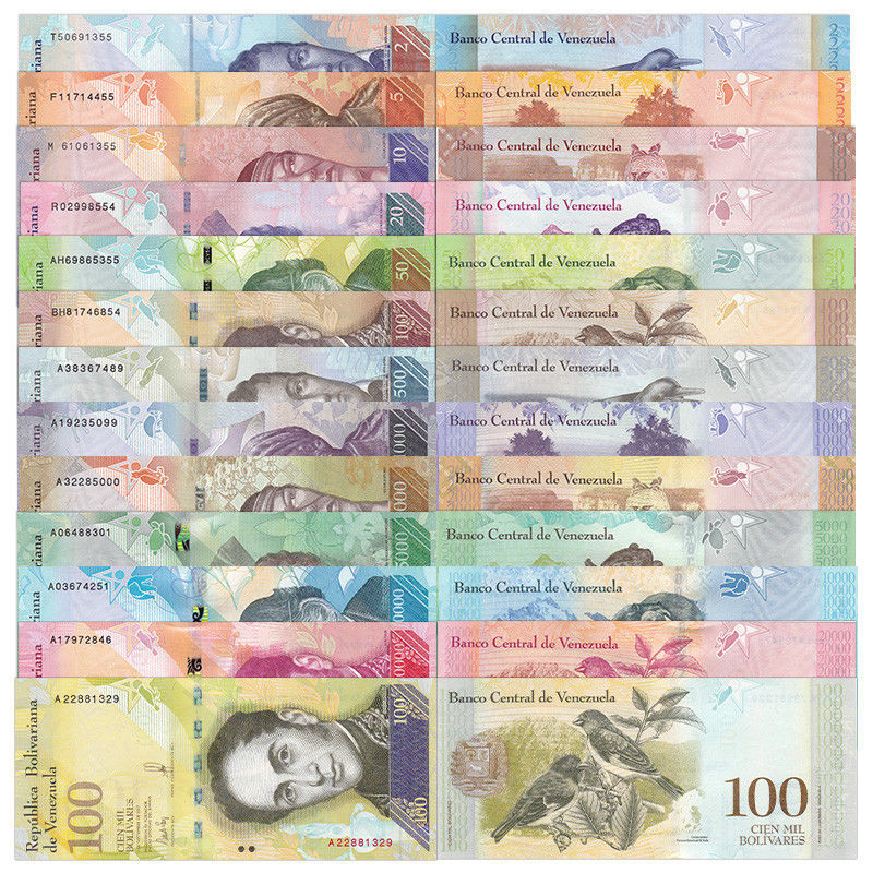 Venezuela Full Set 2 - 100,000 Bolivares, 2-500 Soberanos plus 6 newest -27 PCS