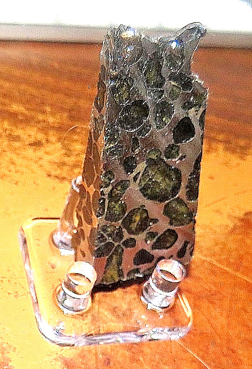 46 gm SERICHO pallasite Meteorite slice wedge shape from Kenya std olivine JAL