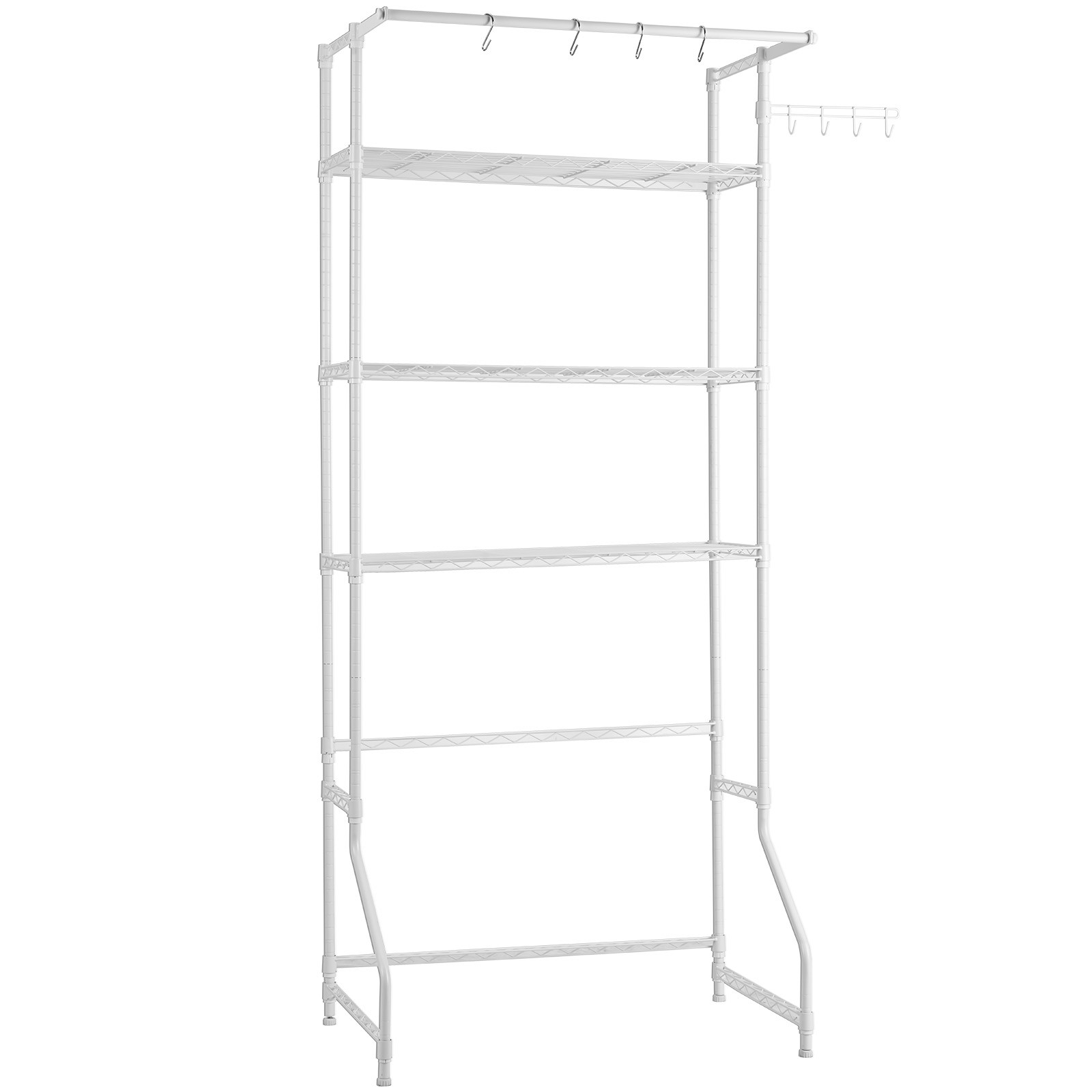 VEVOR Over Washer and Dryer Storage Shelf Single Row 3 Tiers Washer Rack White