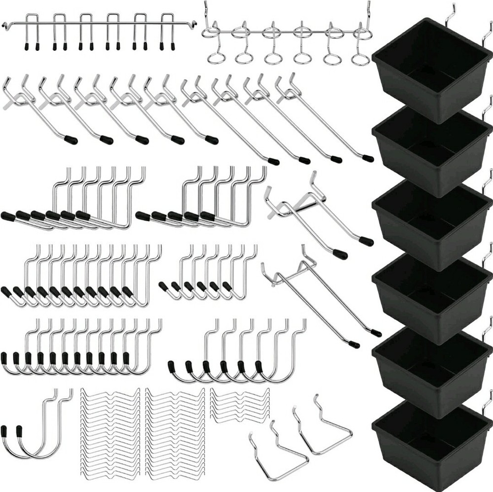 121 Pcs Pegboard Hook Assortment PegBoard Accessories, PegBoard Hooks, Pegboard