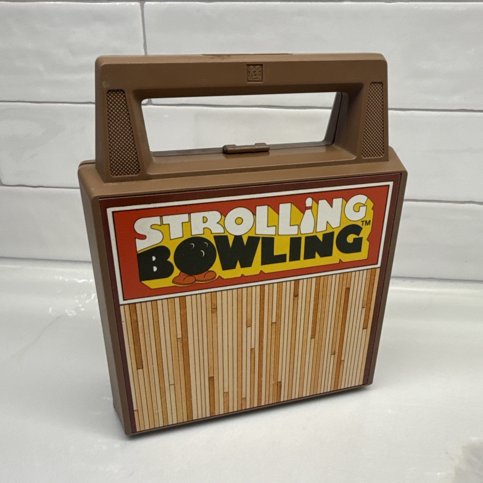 Vintage TOMY Strolling Bowling Wind Up Game Japan Tested Works Complete Toy