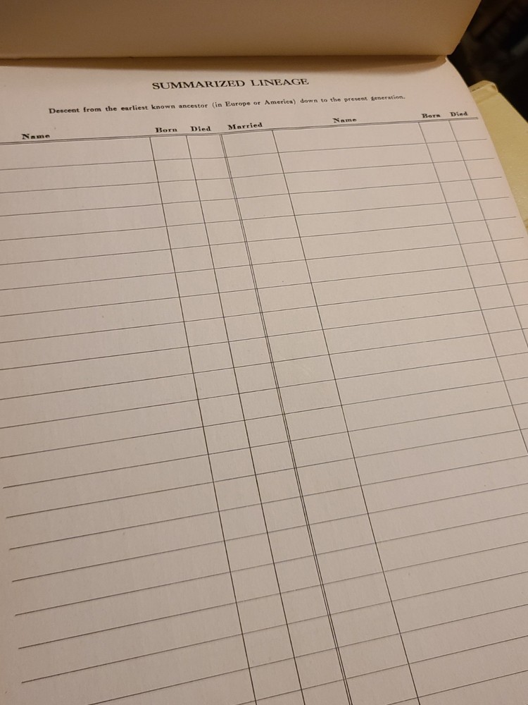 Vintage Genealogy Record Book