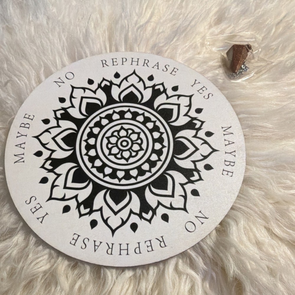 Healing Pendulum with reversible Mandala Divination Board for Divination