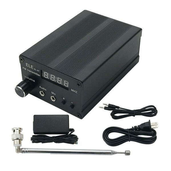 5W Stereo FM Wireless Radio Transmitter Power Adjustable w/ Telescopic Antenna