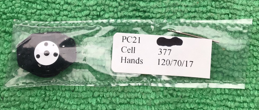 PC21 Quartz Watch Movement With Stem, 3 Hands, NOS