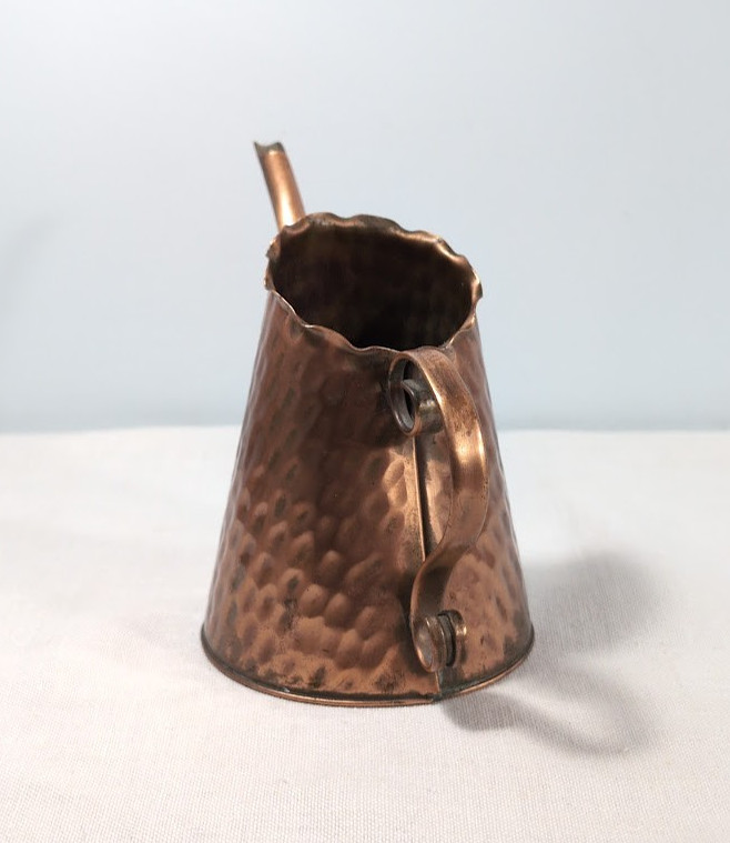 Vintage Gregorian Hand Hammered Solid Copper Watering Can Pitcher Garden Decor