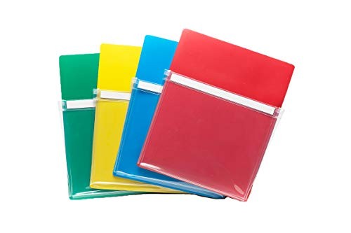 Kitchen 4 Pack Assorted Color Magnetic Pockets Durable Clear Label Holders