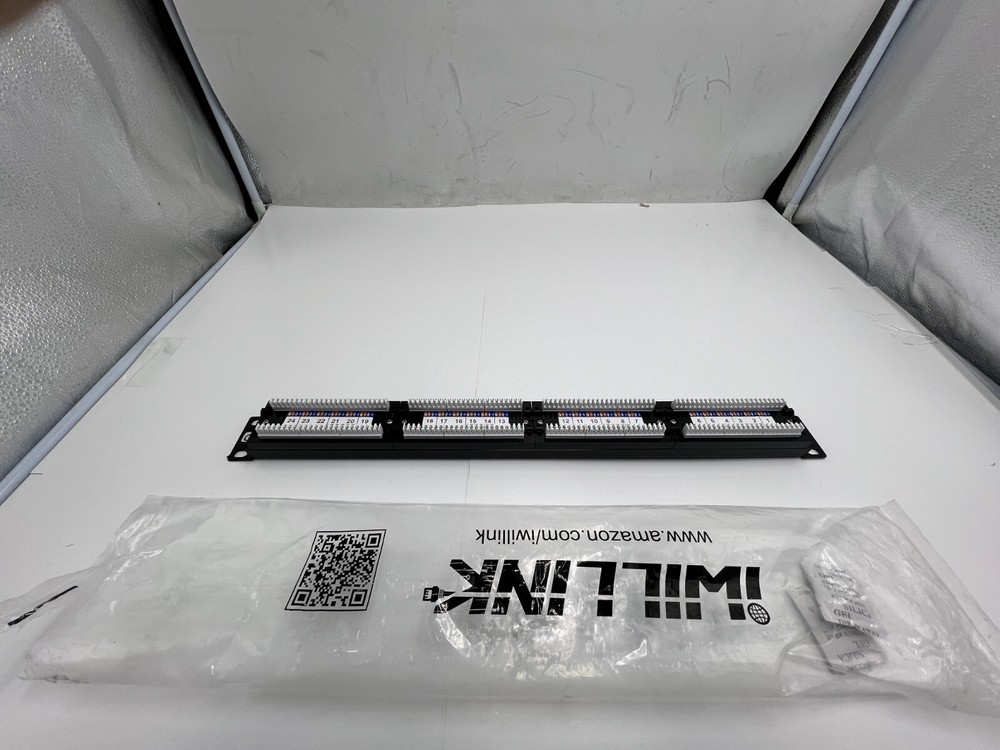 Iwillink Rackmount or Wall Mount Patch Panel Cat6 RJ45 Patch Panel Black