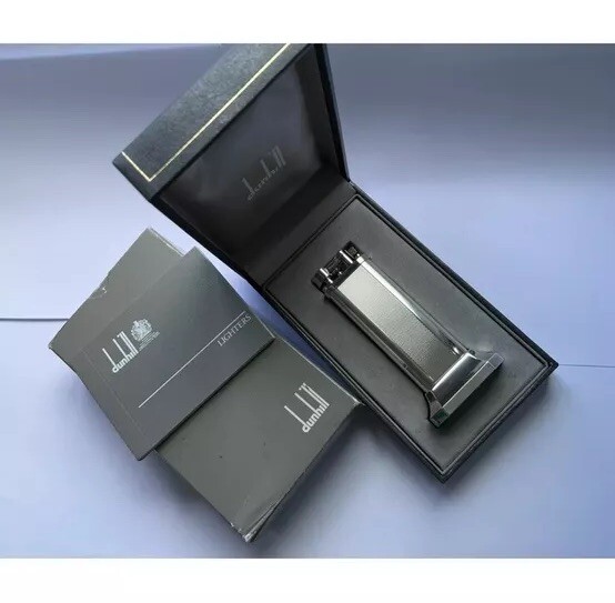 Mint Boxed Dunhill Silver ‘Barley’ Unique Table Lighter - Working