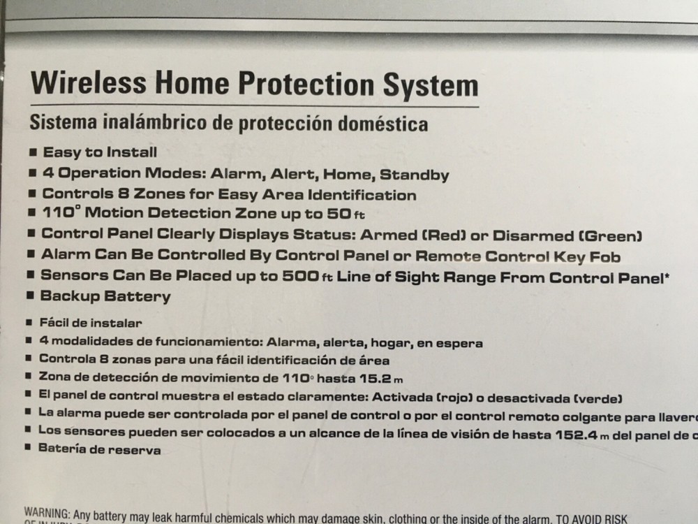 Defiant Wireless Home Security System NO Bluetooth/Internet connection required