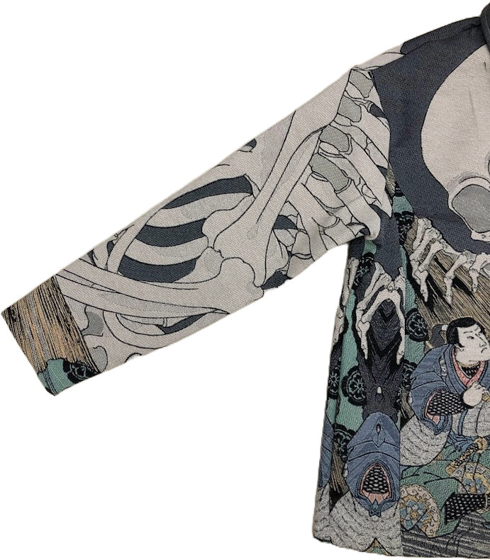 Rebel Vengeance Japanese Ukiyo-e Skeleton Tapestry Jacket, BLACK FRIDAY SALE 17%