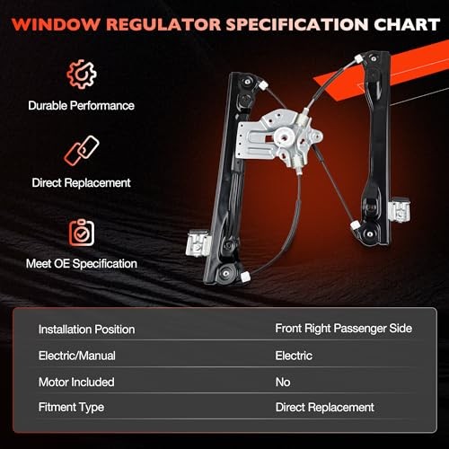 749-975 Power Window Regulator Without Motor Front Right Passenger Side
