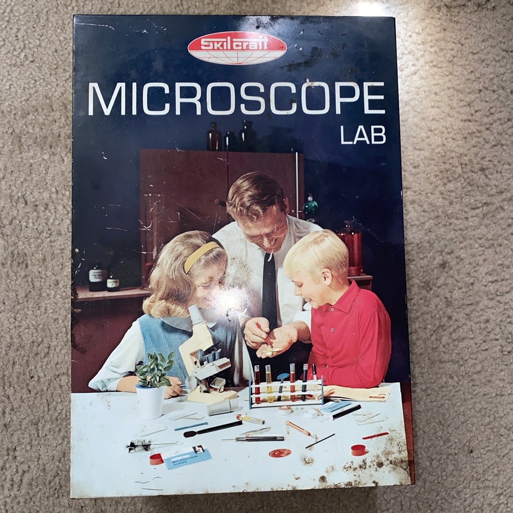 Vintage SKILCRAFT MICROSCOPE LAB Science Experiment 1960's Era