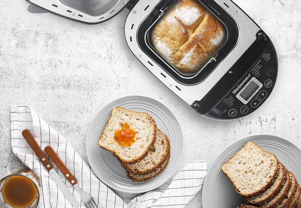 EBM8103B Programmable Bread Maker Machine 3 Loaf Sizes, 19 Menu Functions Glu...