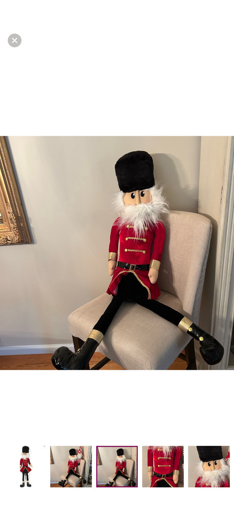 34th and Pine Oversized Captain Nutcracker Plush in Red snd Black Outfit