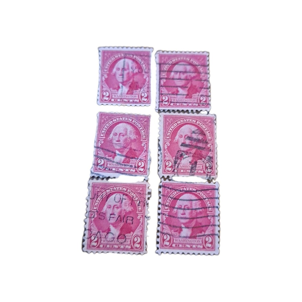 George Washington  2 cent red stamp. (6)