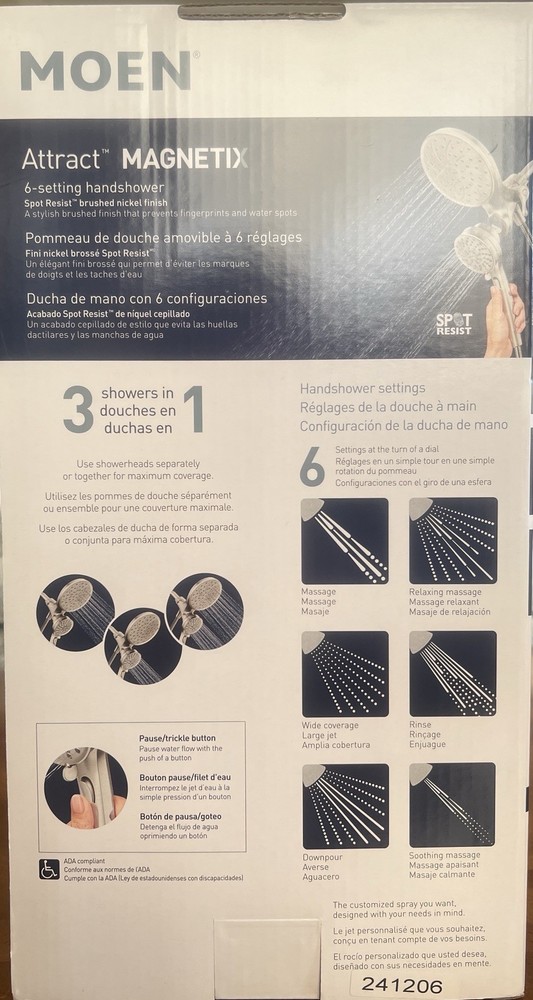 Moen Attract 6 Spray Shower Head