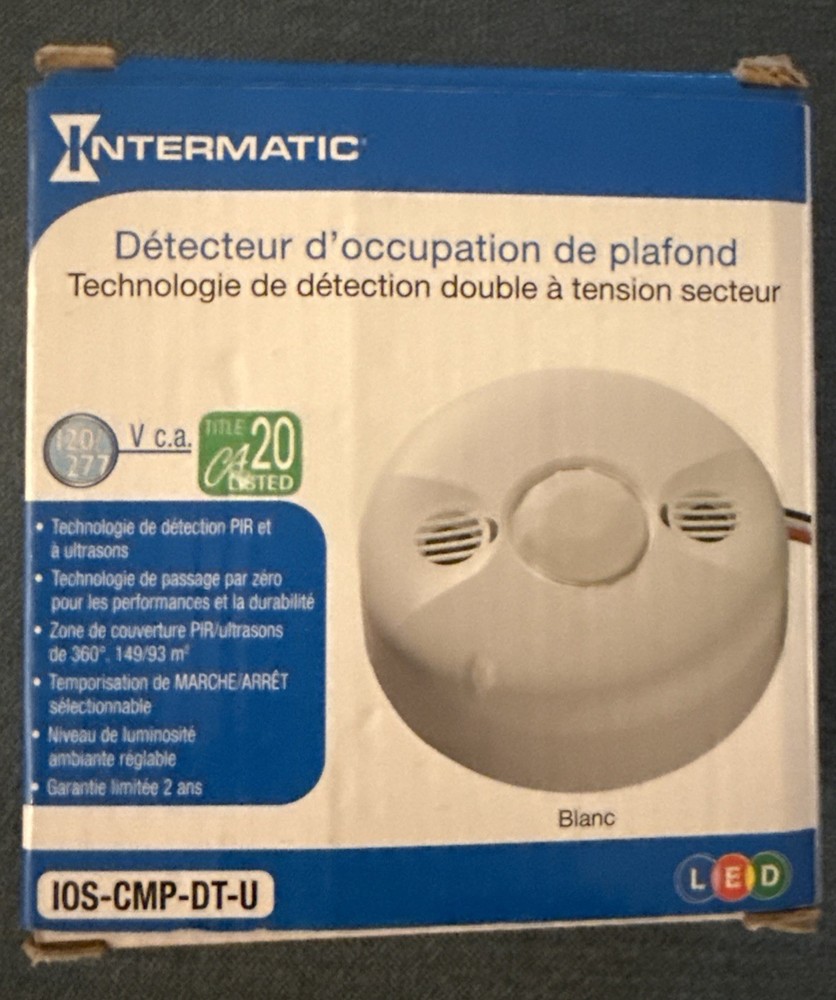 NEW INTERMATIC CEILING MOUNT OCCUPANCY SENSOR PIR MOTION IOS-CMP-DT-U