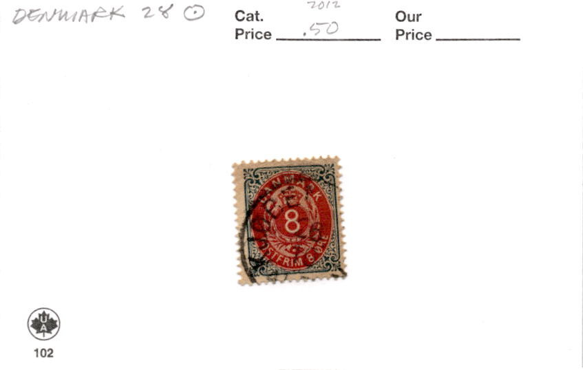 Denmark, Postage Stamp, #28 Used, 1879 (AB)