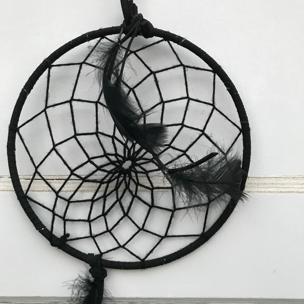 8" Round Black Dream Catcher