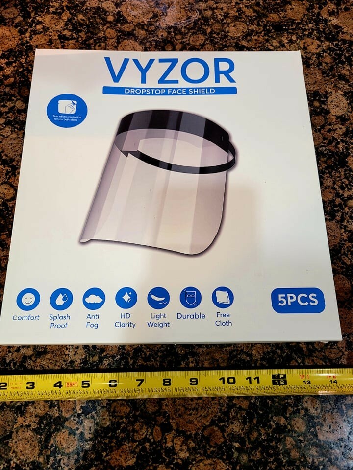 Safety Face Shield Clear Face Shield With Foam, 5-pack