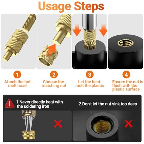 Threaded Inserts Set, 300Pcs Heat Set Inserts with M2 M3 M4 M5 M6 M8 Insert