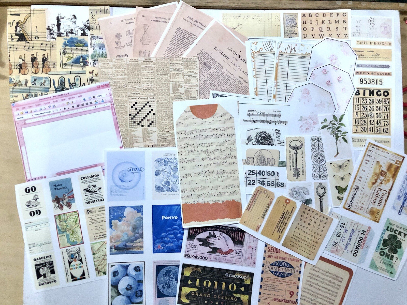 Junk Journal Ephemera- 50 Cut Outs-Random-No Duplicates