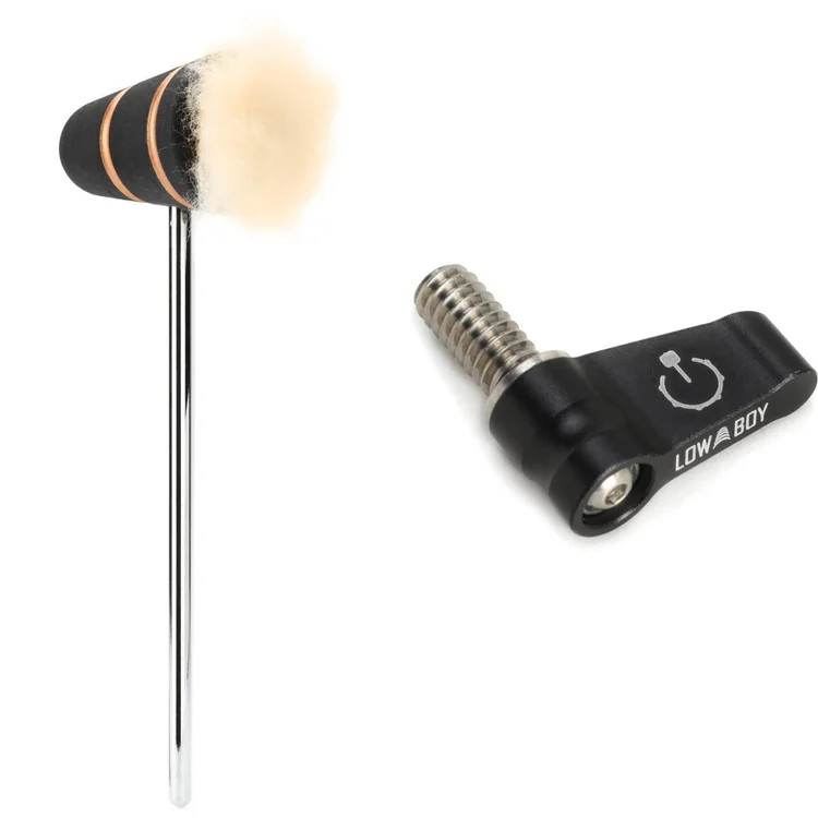 Low Boy Puff Daddy Bass Drum Beater with 1/4" Power Switch - Black with Copper