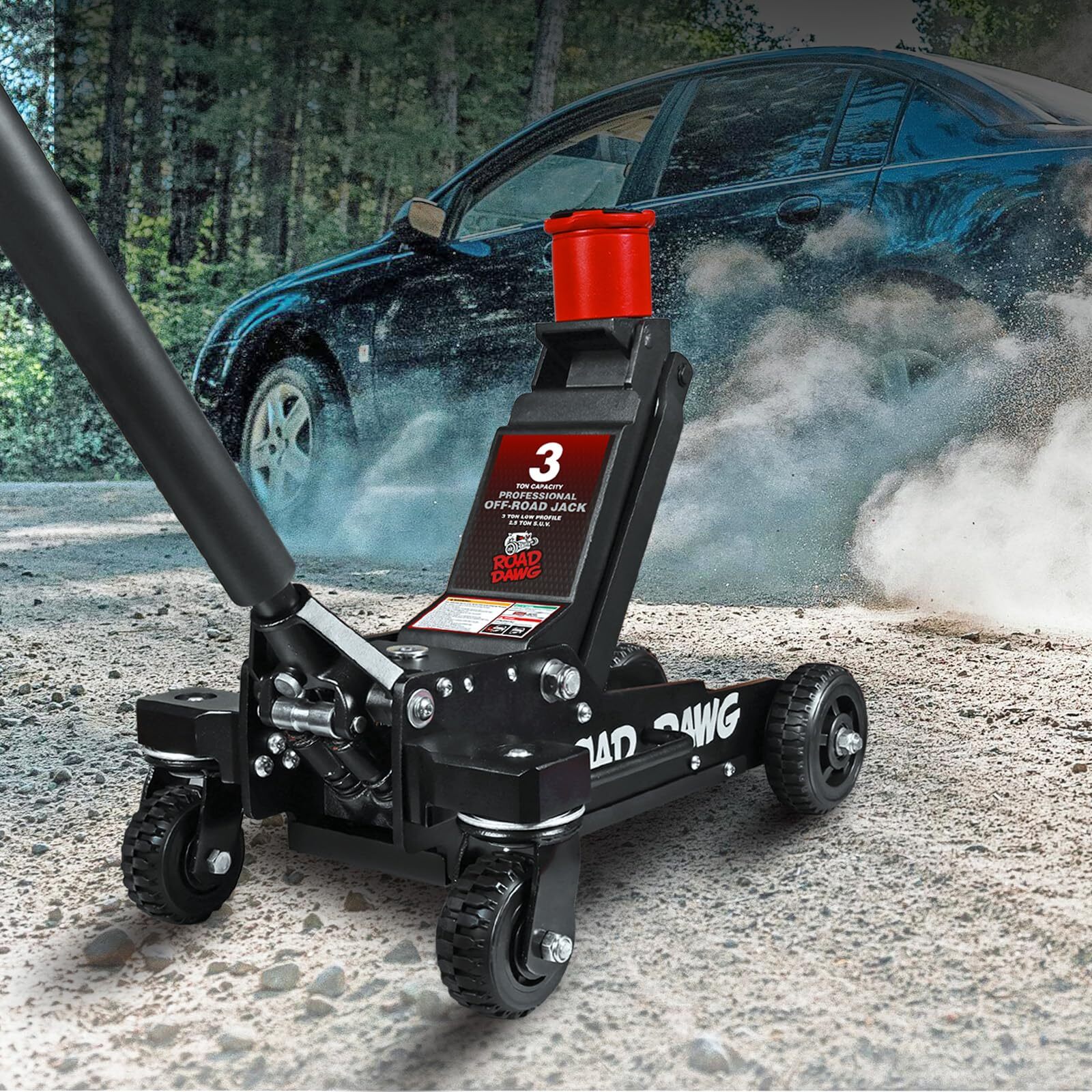 ROAD DAWG Big Wheel Off-Road Jack,Aluminum and Steel Racing Floor, 3 Ton Jack