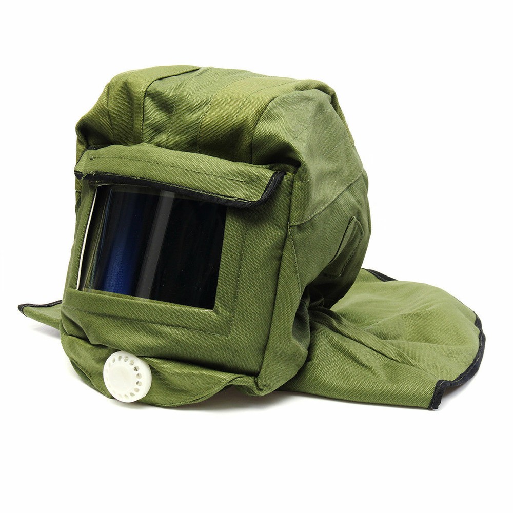 Sand Blasting Hood Blast Cap Anti Dust Wind Face Protector Sandblaster Helmet