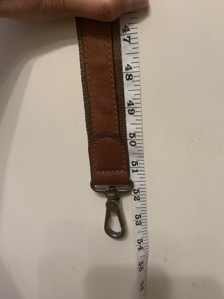 Replacement shoulder strap w/leather sturdy swivel hooks brass adjustable unisex