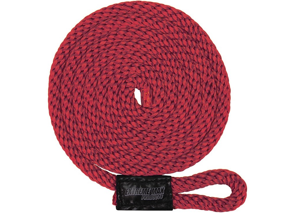 Extreme Max 3006.2989 BoatTector Solid Braid MFP Dock Line 4-Pack 3/8" x 15' Red