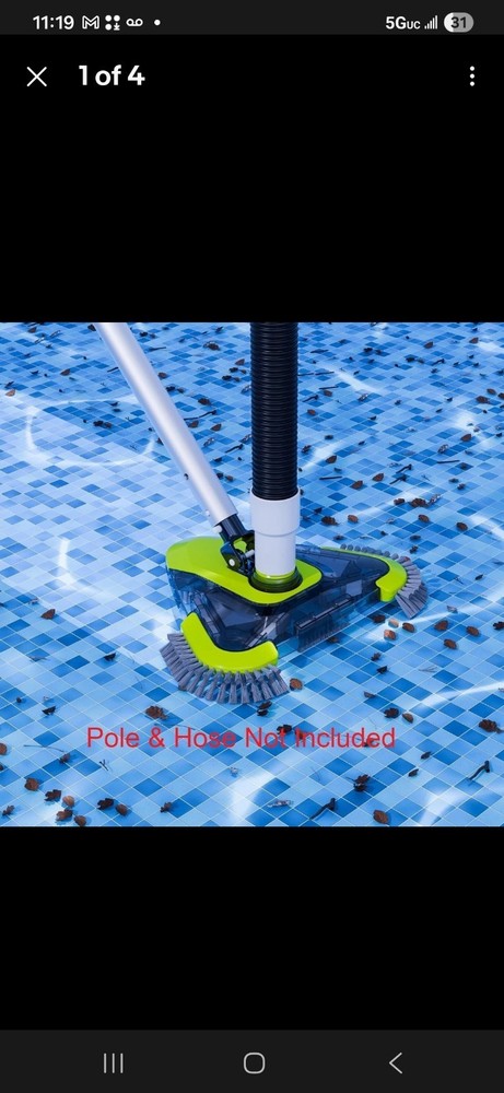 Sepetrel Pool Vacuum Head with Side Brush & Universal Rotatable Hose Adapter