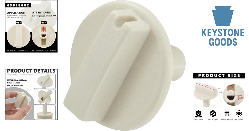 Temp Control Knob for Wall & Baseboard Heaters - Durable, Easy Install Replac...