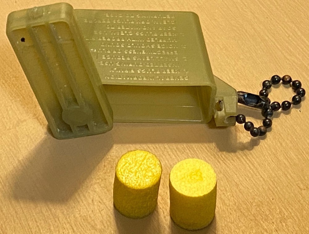 US Army Plastic Ear Plug Case, Rectangular with Ear Plugs