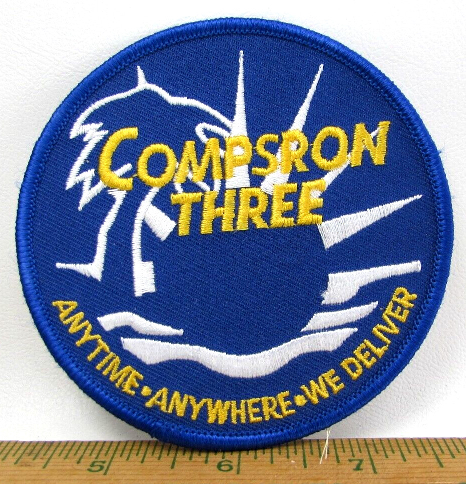 Vintage Compsron Three Anytime Anywhere We Deliver Jacket Patch US Navy USN