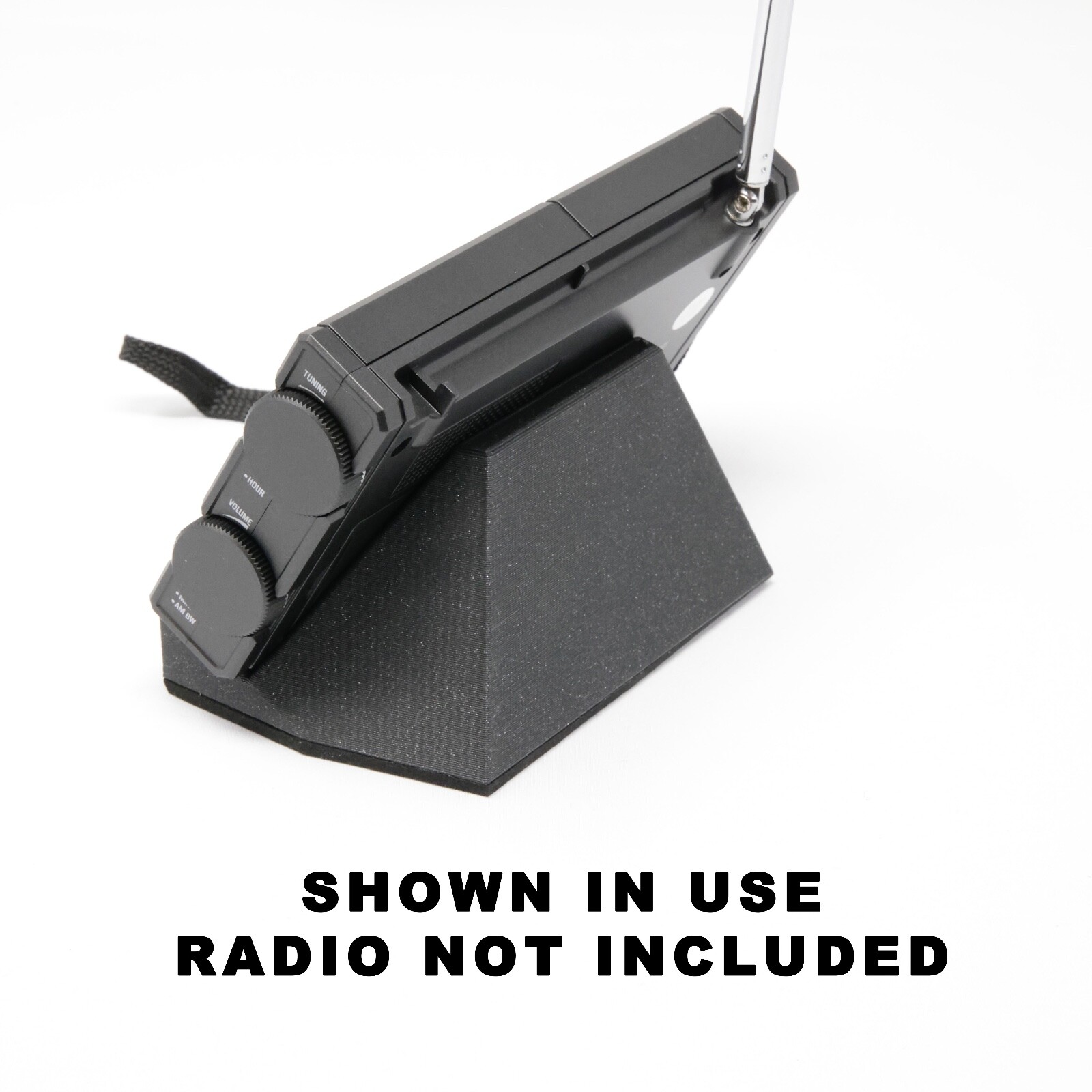 Angled Desk Stand for your own Tecsun PL330 Shortwave Radio with Grippy Base