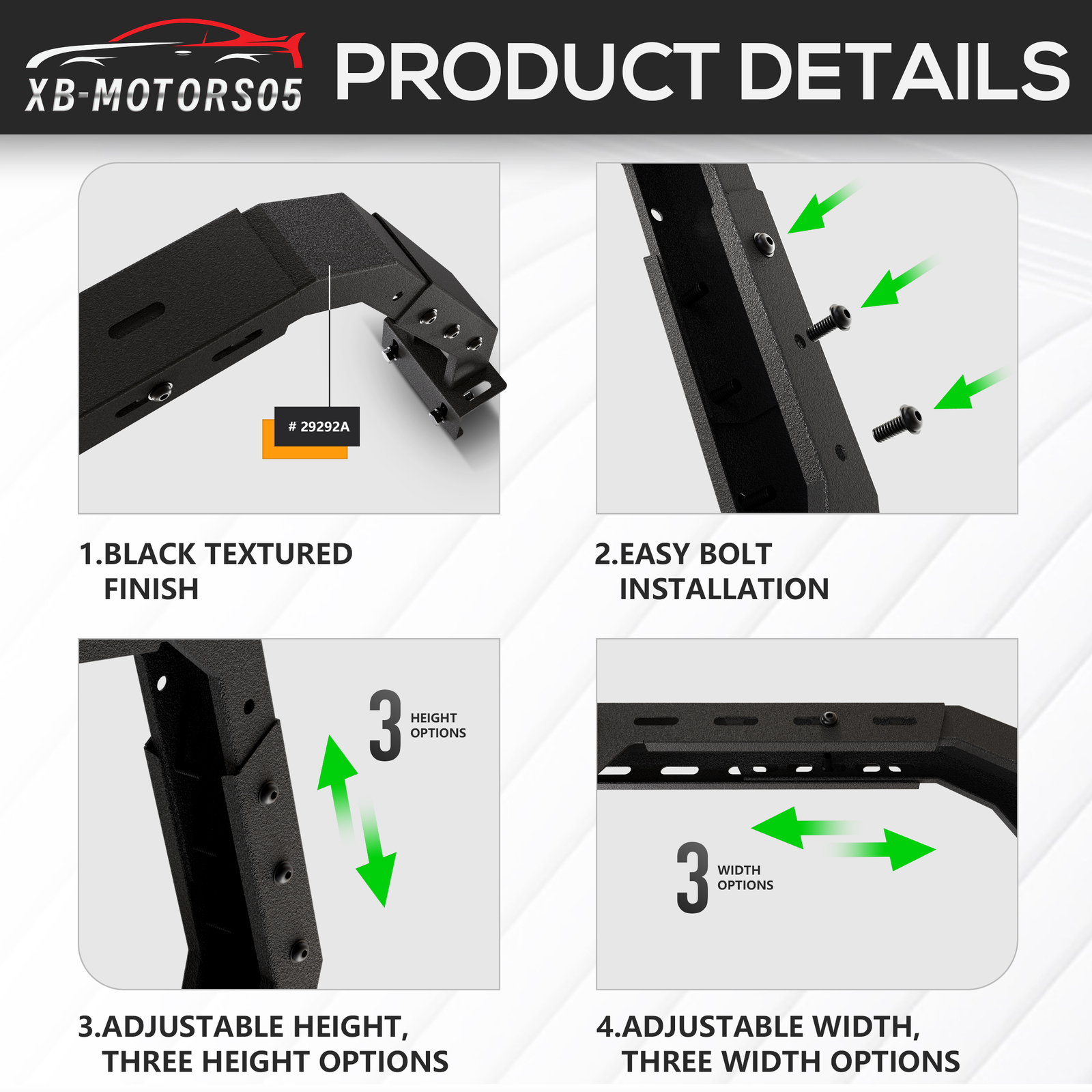 23"1000lbs High Bed Racks Truck Cargo Carrier for F150/Ram/1500/Ranger/Colorado
