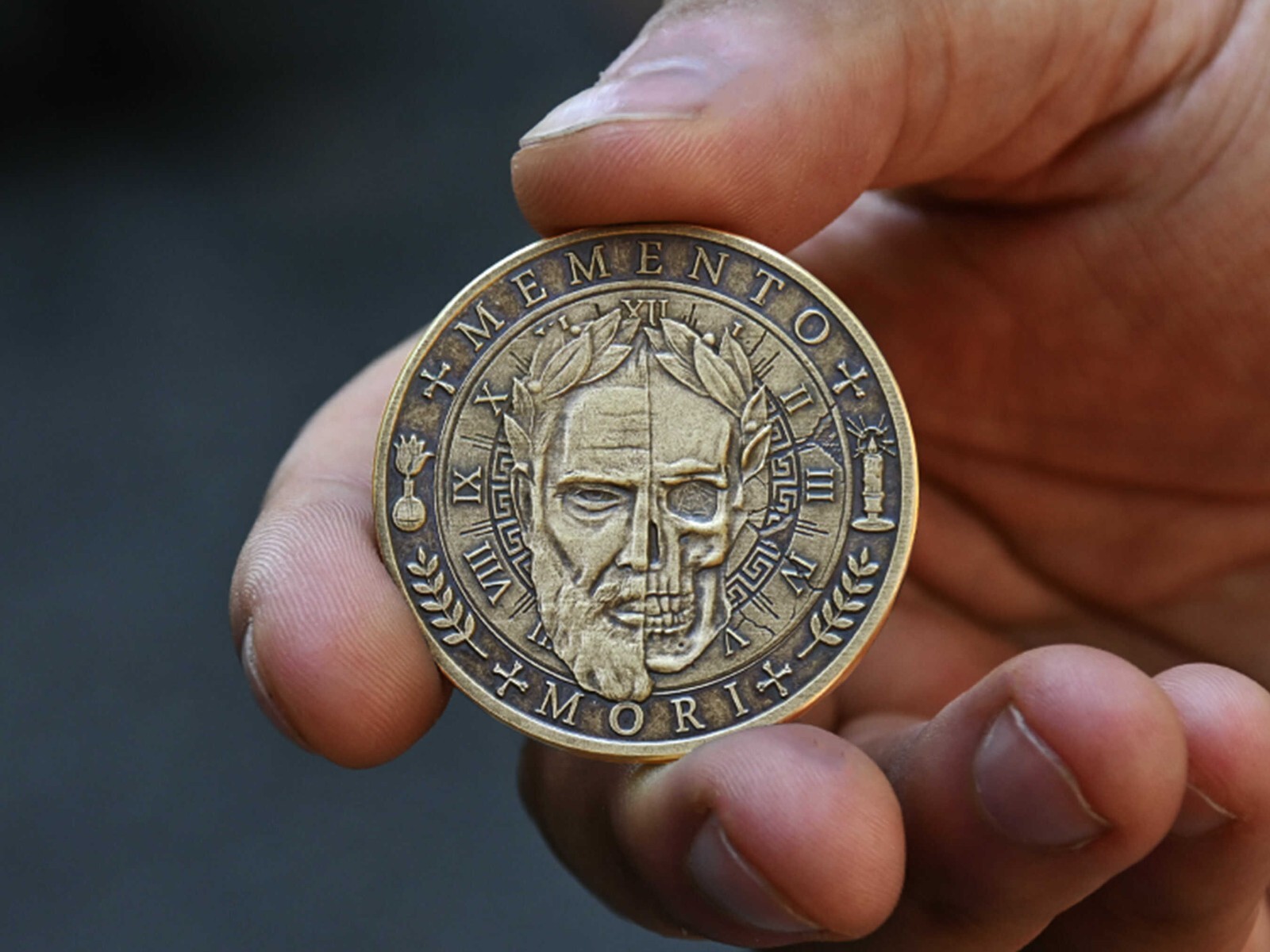 Memento Mori Coin | EDC Reminder Coins | Daily Stoic Coins | Worry Medallion