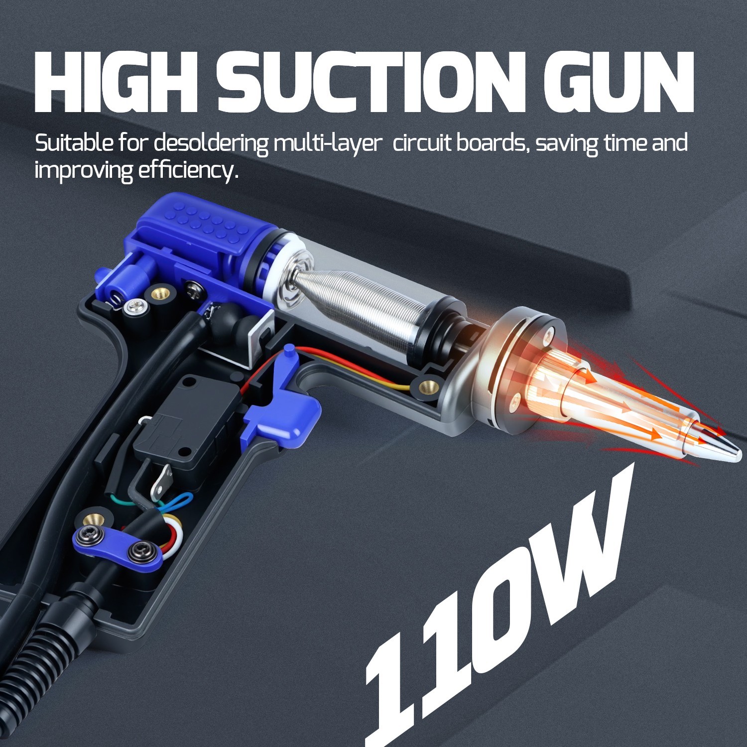 WEP 110W Desoldering Station Vacuum Sunction Tin Gun For Multi-Layer Board