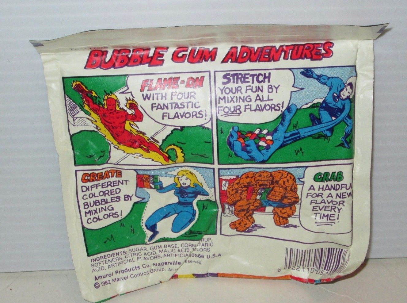 VINTAGE MARVEL COMICS FANTASTIC FOUR AMUROL BUBBLEGUM PACK 1982 SEALED POUCH