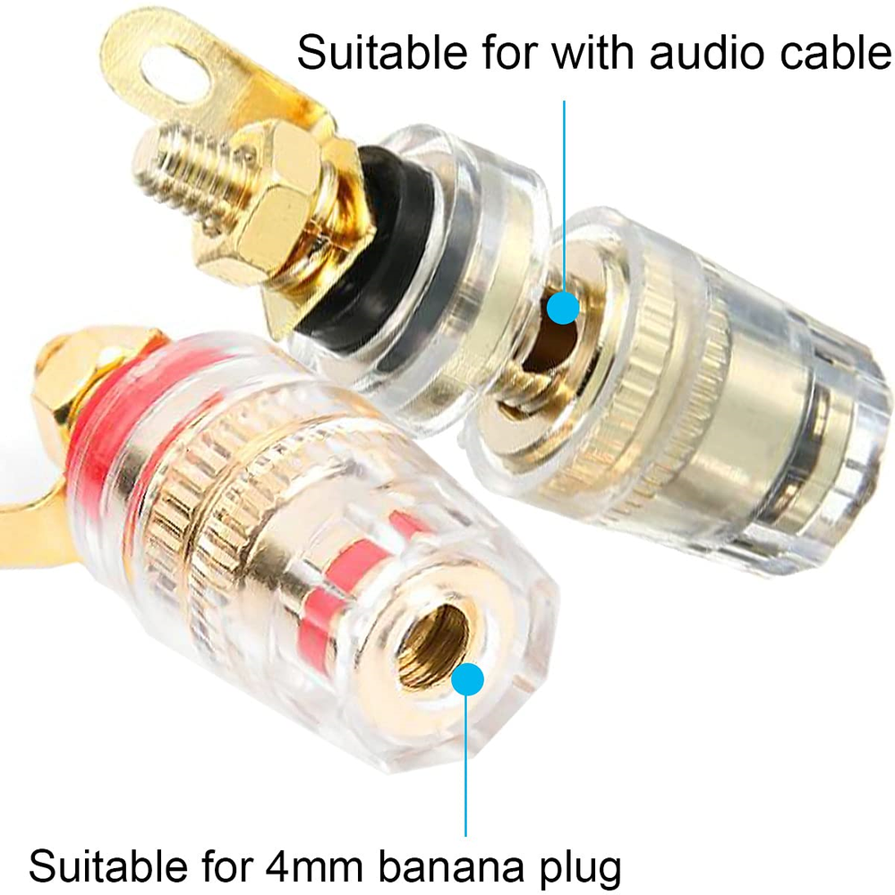 4PCS 4mm Gold plated Socket Binding Post Banana Plug Speaker Terminal Amplifier