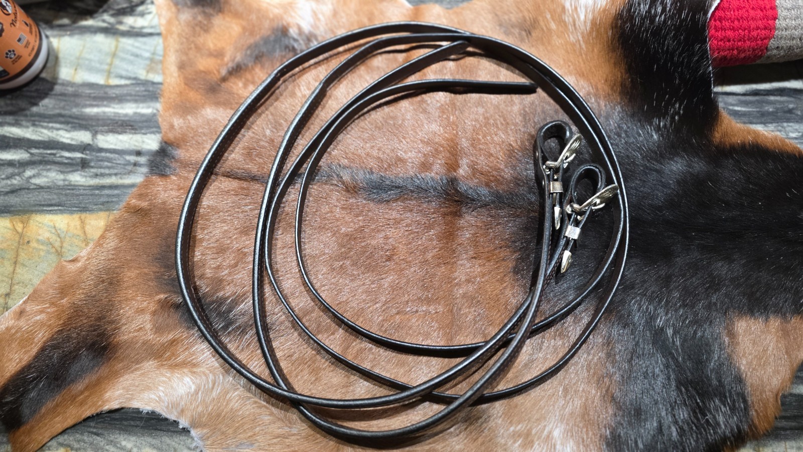 7 Ft Dark Oil Leather Split Reins Western Silver Buckles Conchos - Light Weight