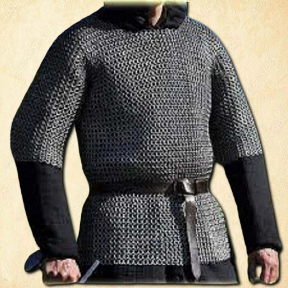 9mm Flat Riveted Chainmail Shirt | Half Sleeve Medieval Armor
