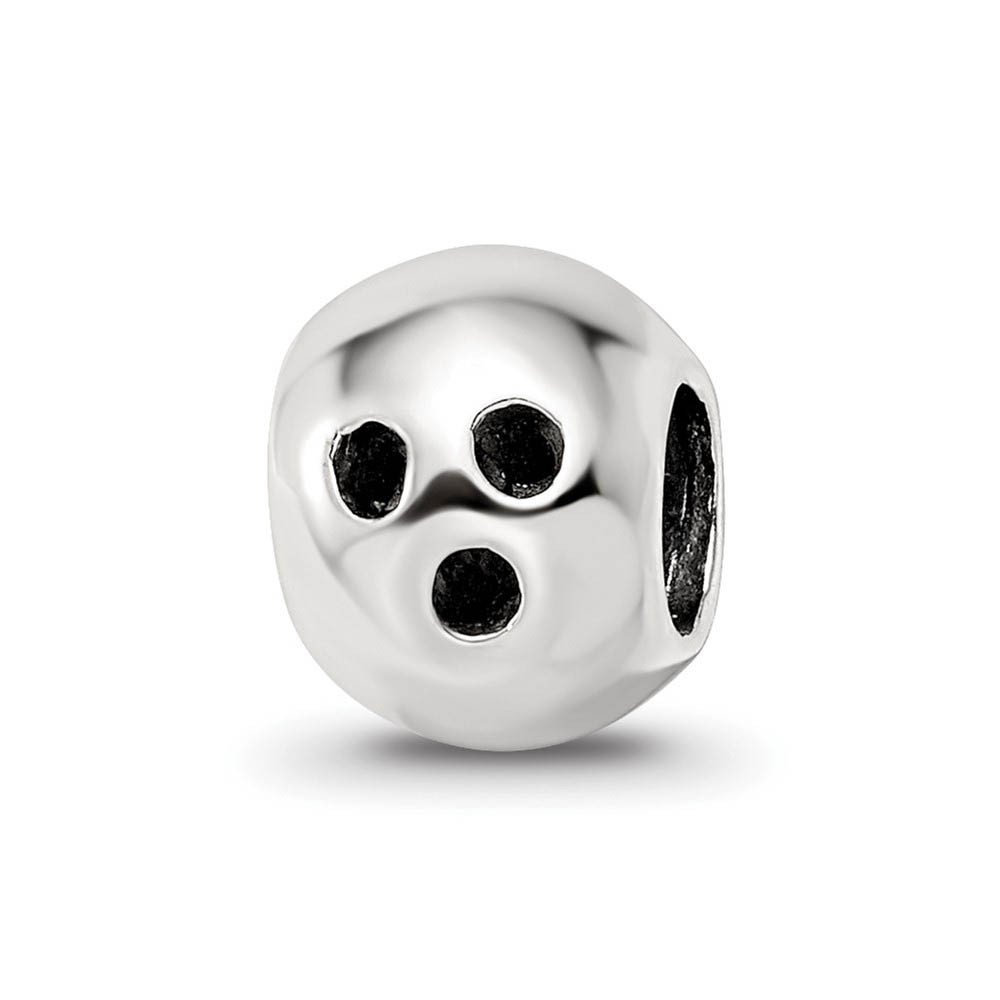 Sterling Silver Bowling Ball Bead Charm