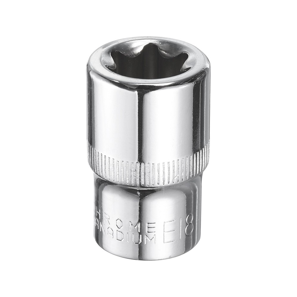 E-Torx Socket 1/2" Drive E18 Star Socket 1.5" Length 6 Point Spline Sleeve