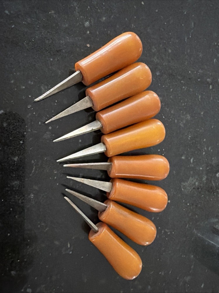 vintage butterscotch bakelite Corn Holders , 8