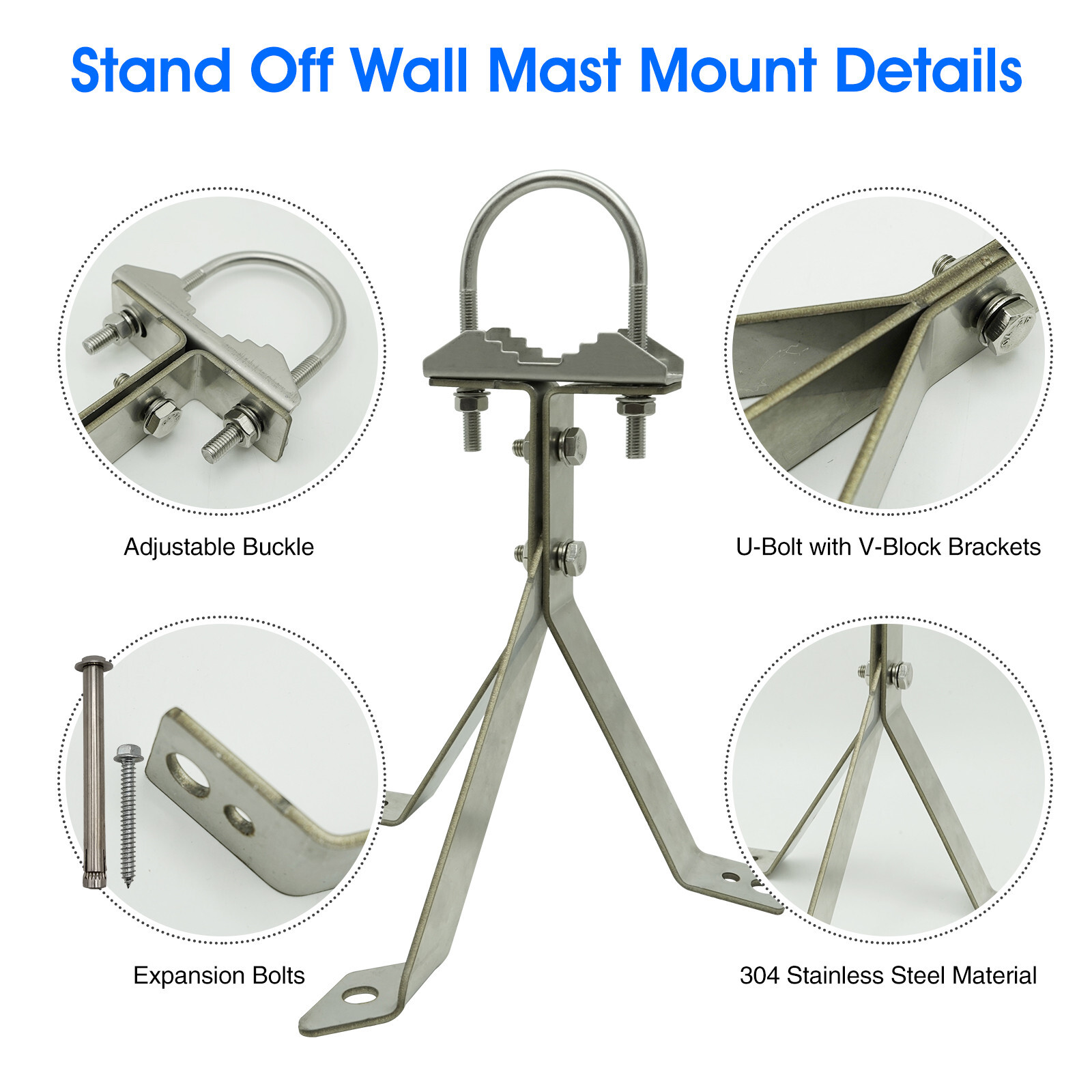Windproof Antenna Mounting Bracket, antenna wall mount,Heavy-Duty Stand Off Wall