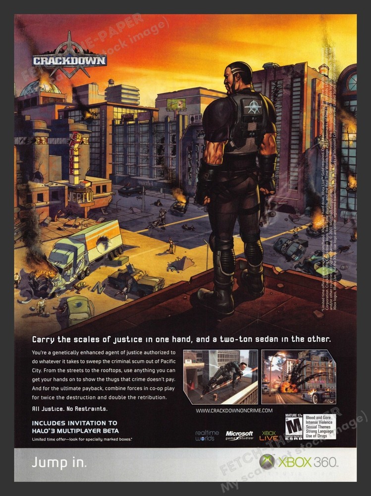 Crackdown Video Game 2000s Print Advertisement Ad 2007